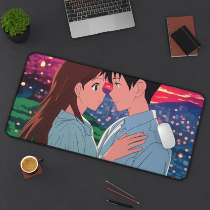 Romantic Anime Desk Mat | Gaming Decor, Office Gift, Anime Lover's Accessory, Valentine's Day, Workstation Decor