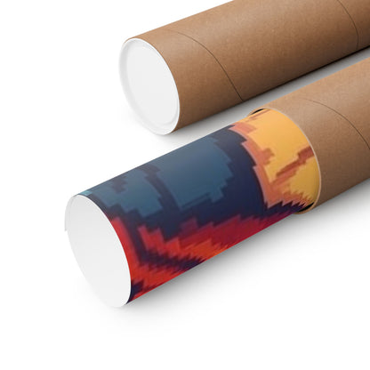 Retro 2D Warzone 16-Bit Pixel Art Matte Vertical Poster – Gaming Décor