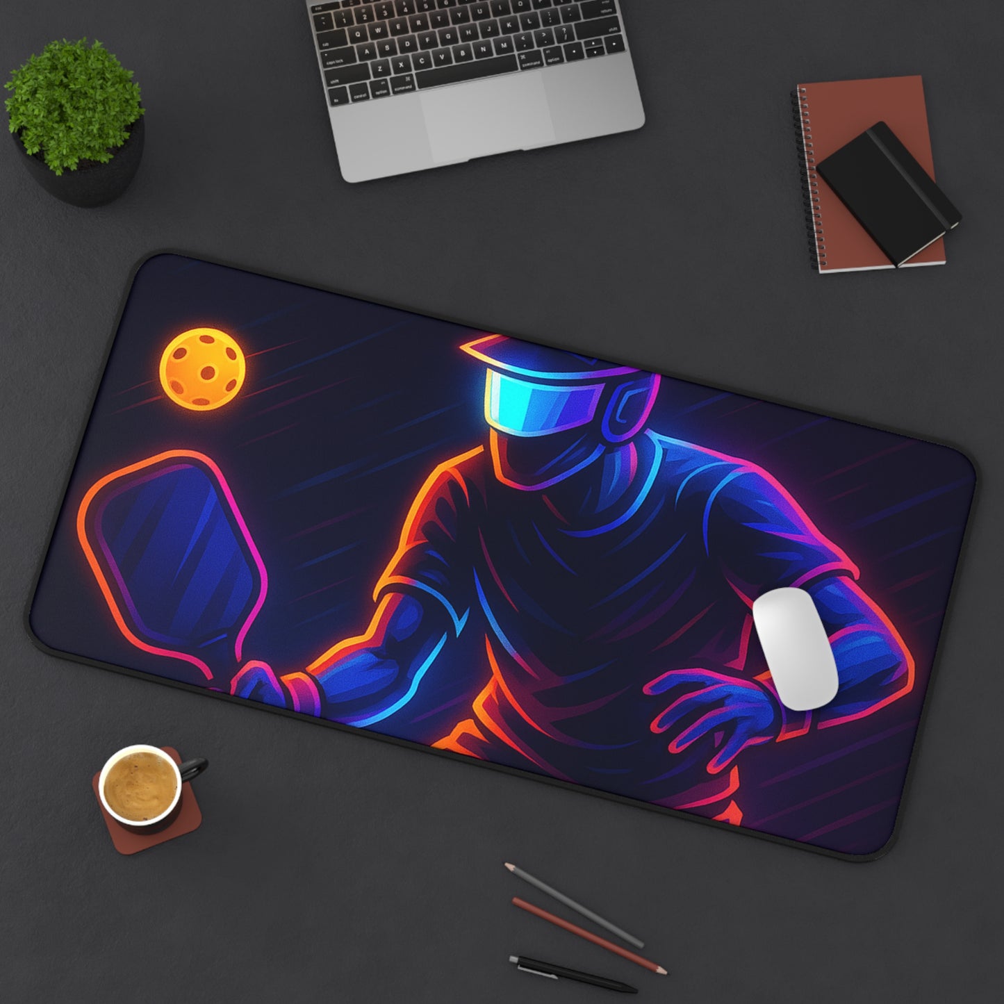 Pickleball Gamer Desk Mat – Serve Up Neon Precision
