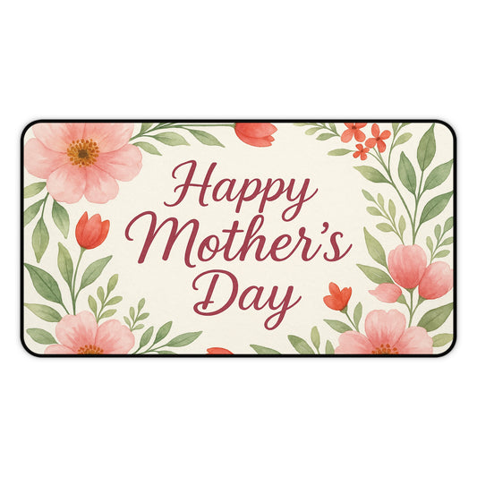 Floral Mothers Day Desk Mat, Elegant Workspace Decor, Gift for Mom, Home Office Accessory, Personalized Desk Decoration