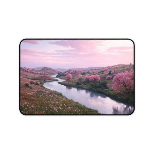Serene Cherry Blossom Desk Mat - Nature-Inspired Work Space Decor