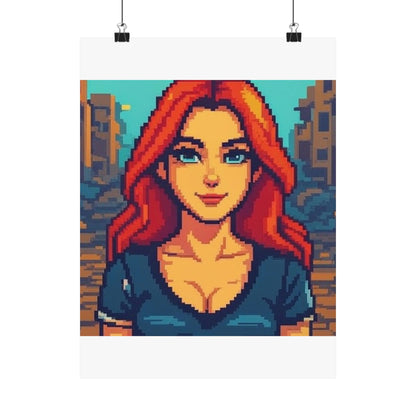 Retro 2D Warzone 16-Bit Pixel Art Matte Vertical Poster – Gaming Décor