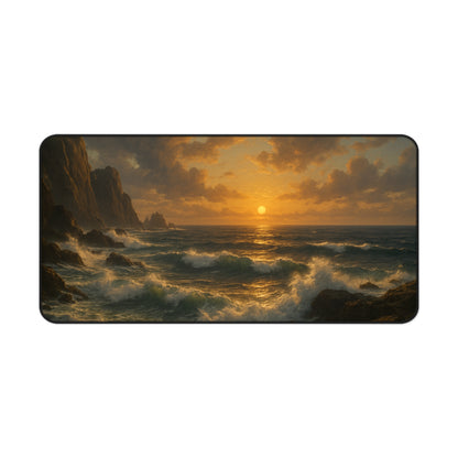 Coastal Sunset Desk Mat, Ocean Theme Mouse Pad, Office Decor, Gift for Beach Lovers, Home Office Accessory, Nautical Decor