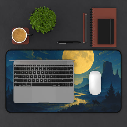 Serene Landscape Desk Mat - Moonlit Night Decor for Home Office, Gaming Setup, Unique Gift, Office Accessories, Desk Organizer