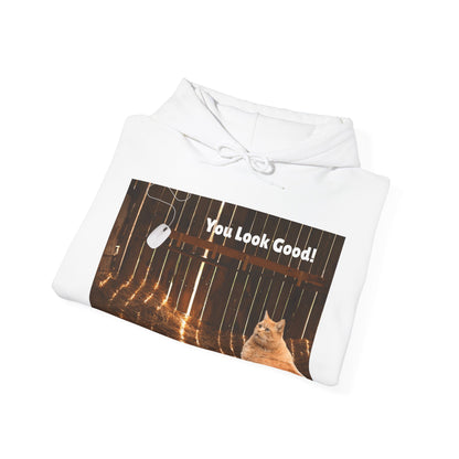 Cozy Cat Vibes Hoodie - You Look Good Unisex Sweatshirt