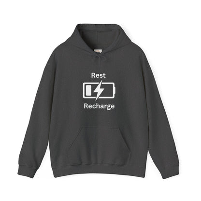 Rest Recharge Hoodie - Unisex Heavy Blend Sweatshirt for Relaxation