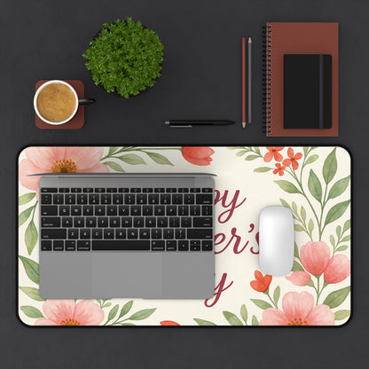 Floral Mothers Day Desk Mat, Elegant Workspace Decor, Gift for Mom, Home Office Accessory, Personalized Desk Decoration
