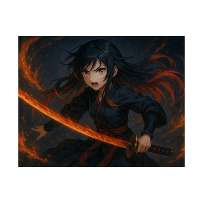 Dynamic Anime Art Satin Poster, Bold Artwork, Manga Decor Wall Art, Unique Gift for Fans, Room Aesthetic