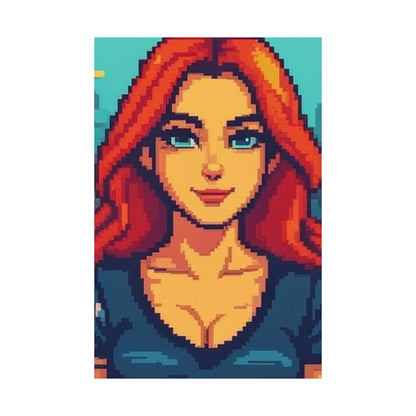 Retro 2D Warzone 16-Bit Pixel Art Matte Vertical Poster – Gaming Décor