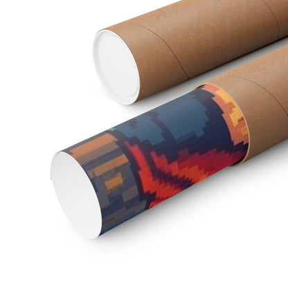 Retro 2D Warzone 16-Bit Pixel Art Matte Vertical Poster – Gaming Décor