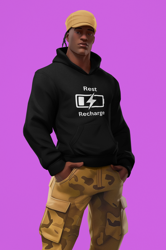Rest Recharge Hoodie - Unisex Heavy Blend Sweatshirt for Relaxation