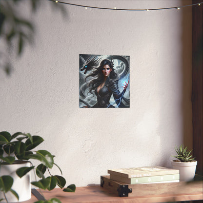 Mythical Fantasy Matte Vertical Poster - Enchanting Dragon Artwork
