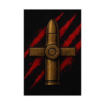 Vertical Poster - Bold Bullet Cross Design