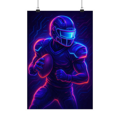 Transform Your Space with Our Matte Vertical Poster – Futuristic Football Gamer Edition