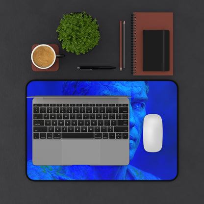 Blue Sculpture Desk Mat - Artistic Mouse Pad, Office Decor, Home Workspace, Gifts for Artists, Unique Desk Accessories
