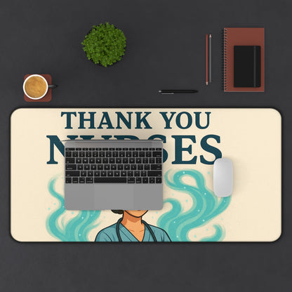 Thank You Nurses Desk Mat - Gift for Healthcare Workers, Nurse Appreciation, Office Decor, Motivational Gift, Nursing Student Essentials