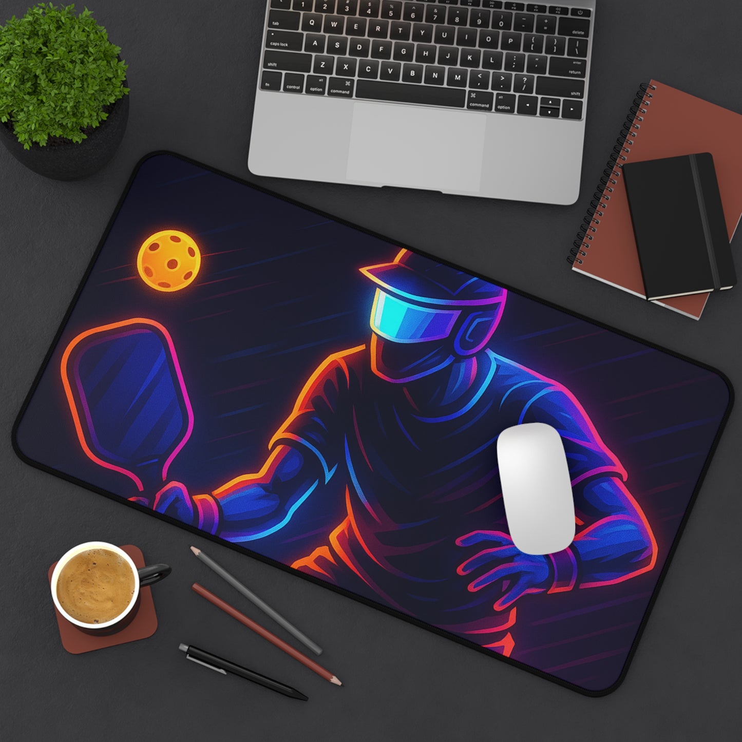 Pickleball Gamer Desk Mat – Serve Up Neon Precision