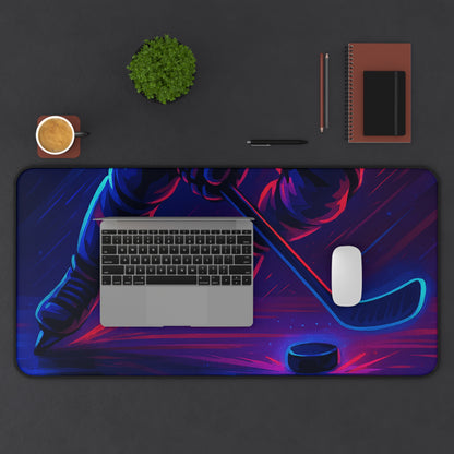 Hockey Gamer Desk Mat – Neon Intensity at Your Fingertips