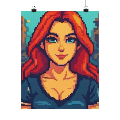 Retro 2D Warzone 16-Bit Pixel Art Matte Vertical Poster – Gaming Décor
