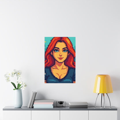Retro 2D Warzone 16-Bit Pixel Art Matte Vertical Poster – Gaming Décor