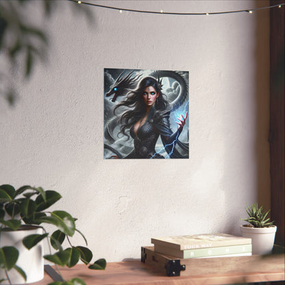 Mythical Fantasy Matte Vertical Poster - Enchanting Dragon Artwork