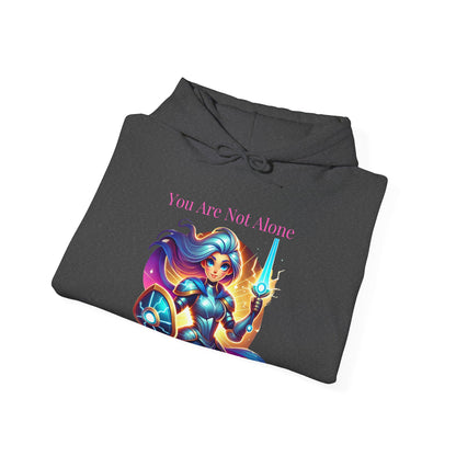 Hooded Sweatshirt with 'you are not alone' Design