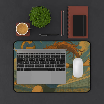 Sporty Volleyball Desk Mat, Gamer Mouse Pad, Anime Office Accessory, Fun Gift for Athletes, Unique Desk Decor