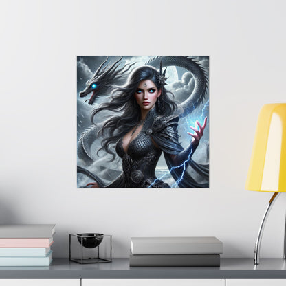 Mythical Fantasy Matte Vertical Poster - Enchanting Dragon Artwork