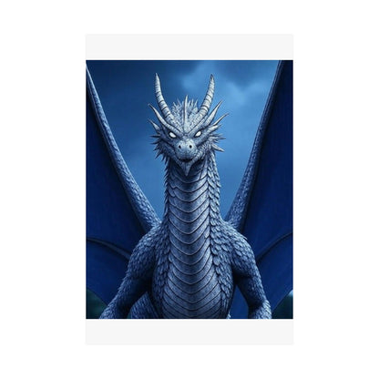 Dragon Wall Art, Matte Vertical Posters, Fantasy Home Decor, Unique Blue Dragon Art Print, Gift for Fantasy Lovers, Poster Prints, Wall