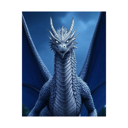 Dragon Wall Art, Matte Vertical Posters, Fantasy Home Decor, Unique Blue Dragon Art Print, Gift for Fantasy Lovers, Poster Prints, Wall