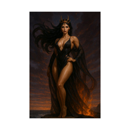 Mystical Goddess Matte Vertical Poster - Enchanting Wall Art for Home Decor