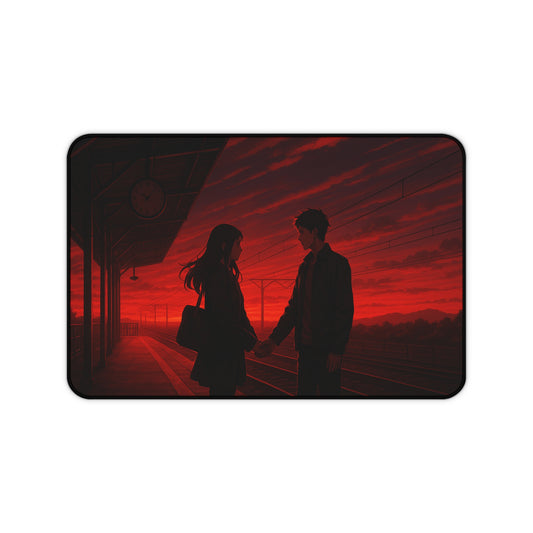 Anime Romantic Sunset Desk Mat, Perfect for Home Office, Gamer Setup, Gifts for Couples, Valentine's Day, Desk Accessories