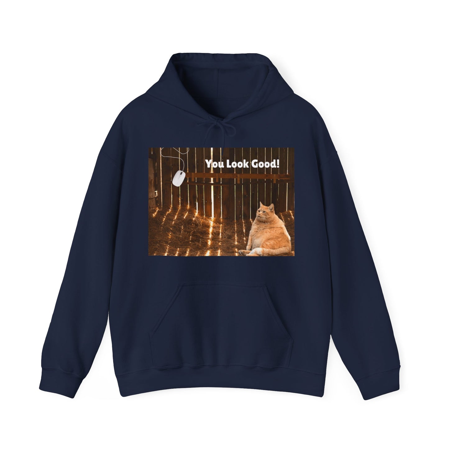 Cozy Cat Vibes Hoodie - You Look Good Unisex Sweatshirt
