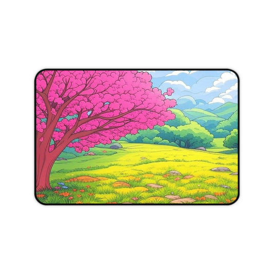 Desk Mat - Blossoming Serenity - Vibrant Nature Design for Home Office
