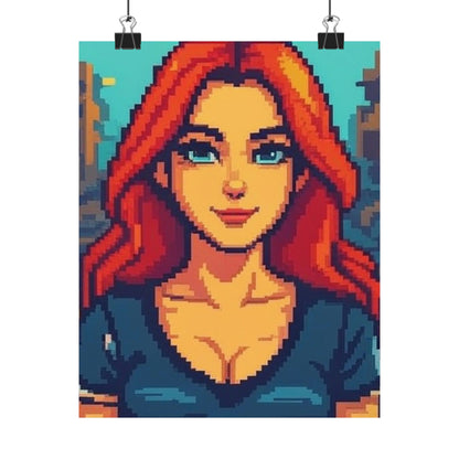 Retro 2D Warzone 16-Bit Pixel Art Matte Vertical Poster – Gaming Décor