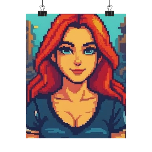 Retro 2D Warzone 16-Bit Pixel Art Matte Vertical Poster – Gaming Décor
