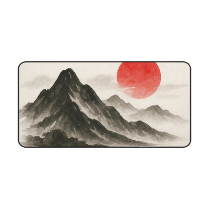 Mountain Sunrise Desk Mat - Zen Office Decor, Japanese Style, Gift for Students, Home Office Accessories, Asian Aesthetic
