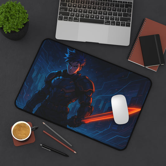 Futuristic Gamer Desk Mat, Cyberpunk Mouse Pad, Gaming Accessory, Office Decor, Gift for Gamers, Unique Desk Decor