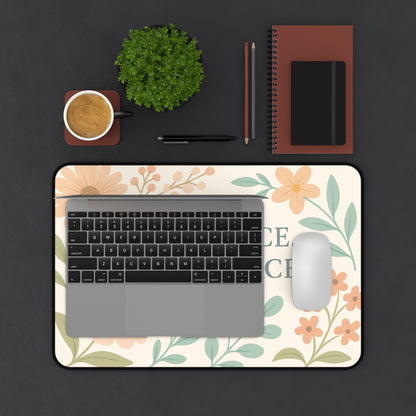 Floral Desk Mat - "Hold Space, Offer Grace" - Office Decor, Gift for Home, Inspirational Workspace, Motivational Desk Accessory, Mother's