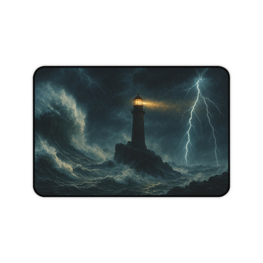Stormy Lighthouse Desk Mat Perfect for Home Office Gamer