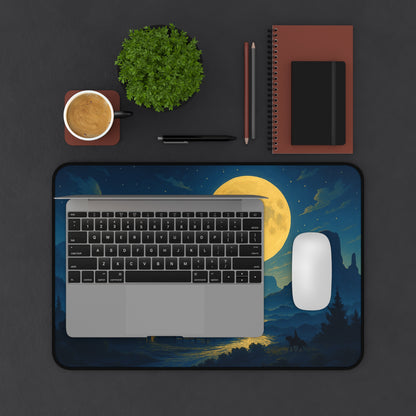 Serene Landscape Desk Mat - Moonlit Night Decor for Home Office, Gaming Setup, Unique Gift, Office Accessories, Desk Organizer