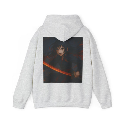 Fierce Samurai Hoodie, Anime Sweatshirt, Unisex Heavy Blend Hoodie, Cosplay Apparel, Gift for Anime Lovers