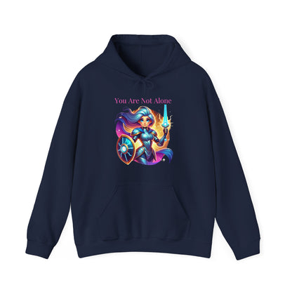 Hooded Sweatshirt with 'you are not alone' Design