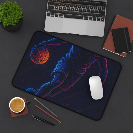 Basketball Gamer Desk Mat – Neon Energy for Every Move