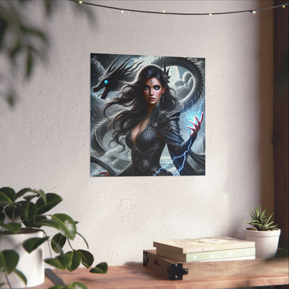 Mythical Fantasy Matte Vertical Poster - Enchanting Dragon Artwork