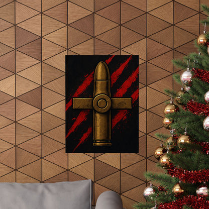Vertical Poster - Bold Bullet Cross Design