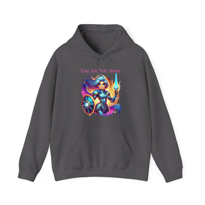 Hooded Sweatshirt with 'you are not alone' Design