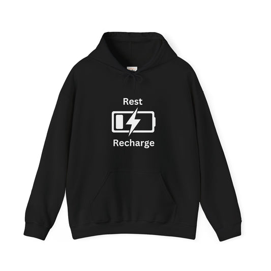 Rest Recharge Hoodie - Unisex Heavy Blend Sweatshirt for Relaxation