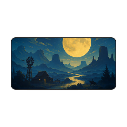 Serene Landscape Desk Mat - Moonlit Night Decor for Home Office, Gaming Setup, Unique Gift, Office Accessories, Desk Organizer