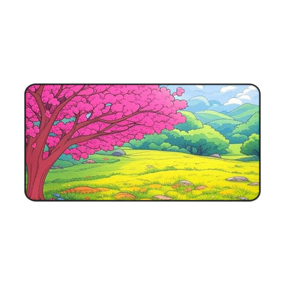 Desk Mat - Blossoming Serenity - Vibrant Nature Design for Home Office